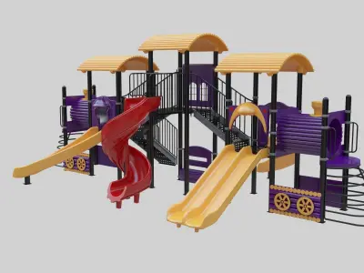 Train Style  Playground 5 Low-poly 3D model