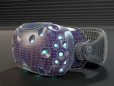 Sci-Fi Nano Hacker Headset Visor MK1 Low-poly 3D model