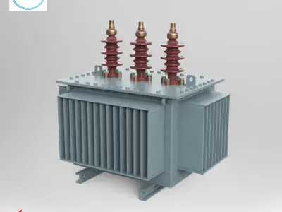 High voltage power transformer 3D model