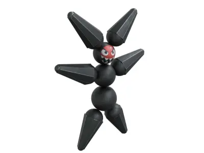 Megabot pokemon figure with eyes Low-poly 3D model