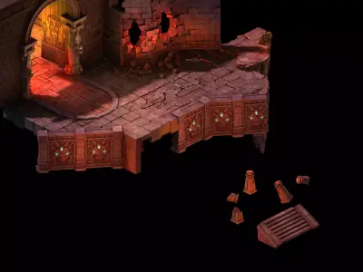 Magma Rift - Upper Entrance Gate 01 3D model