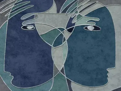 Abstract Faces Dual Portrait  Texture