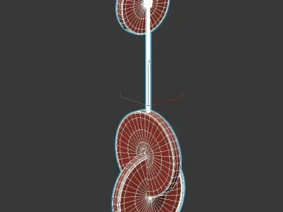 glatt-wood wooden wall light with circular shape 3D model