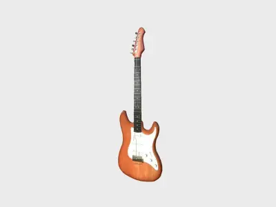 Electric Guitar 07 Light Wood - Music Instrument Design Low-poly 3D model