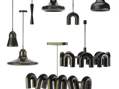 modern light 8model 2material Low-poly 3D model