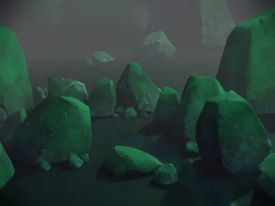 Set of 10 Stylized Rocks Low-poly 3D model