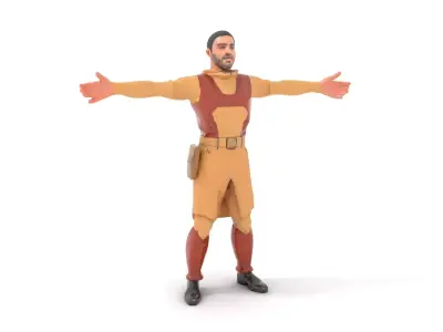 Desert Scout Costume model pack Low-poly 3D model