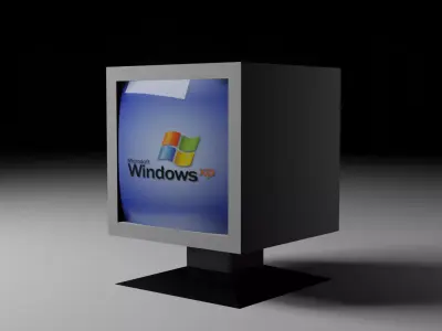 Low-poly computer Free low-poly 3D model