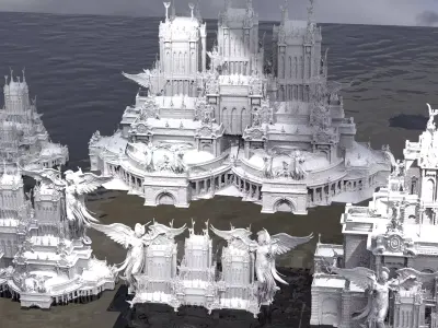 Cyberpunk Victorian towers Kit bash  3D model