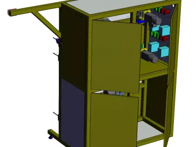 Vertical Material Unwinding and Rewinding Rack  3D model