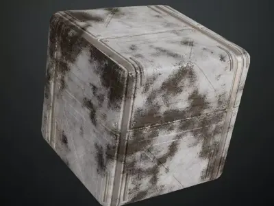 Dirty White Metal Plate PBR Seamless Texture