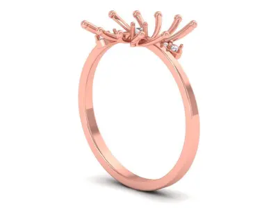 Solitaire Wedding Engagement Women Light Weight Flower Rings 3D print model order