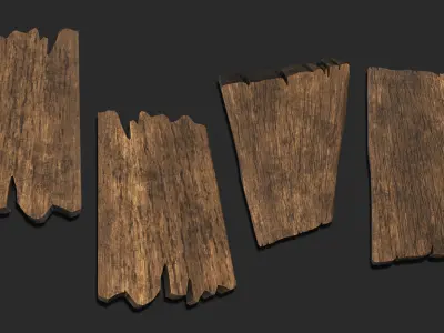 Wooden Plank Pack 21in1 Low-poly 3D model