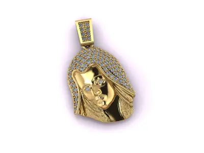 Virgin Mary With Stone - 3D - STL - Ready Machine 3D print model