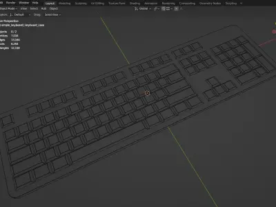 Simple PC Keyboard QWERTY Free low-poly 3D model