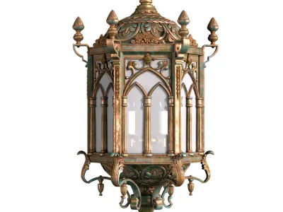 Street lamp in Oriental East style 3D model