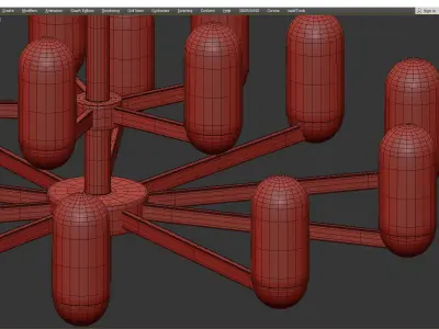 PRIORITY brass and marble chandelier Low-poly 3D model