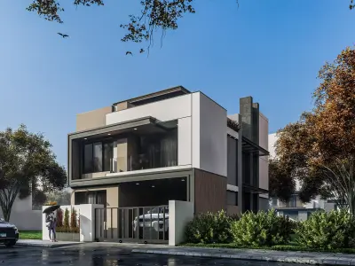 Modern two storey house 3D model