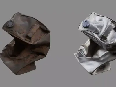 Crushed Paint Can Rectangular 04 3D model