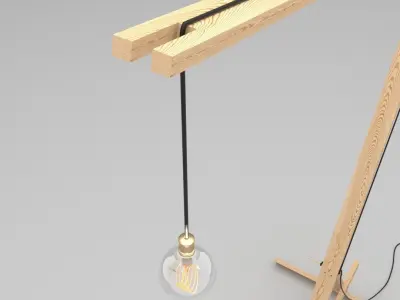 WOOD FLOOR LAMP - LAMPADA A STELO 3D model