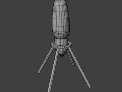 Black Bedside Lamp 3D model