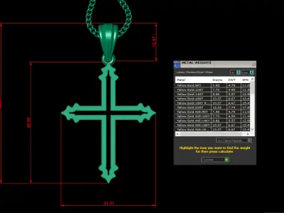 Cross Light Gold 4CP028 3DM STL 3D print model