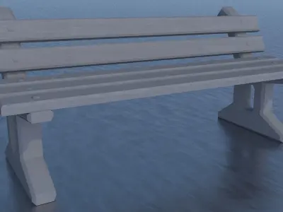 Stone bunk bench 3D model