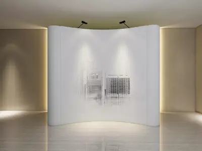 Curve Backdrop  Low-poly 3D model