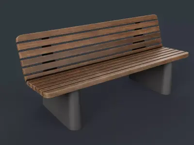 Modern Outdoor Bench 46 PBR Game Ready Low-poly 3D model