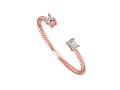 Women Open End Light Weight Band Ring 3D print model buy