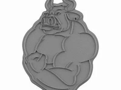 Bull Neon Sign 3D model