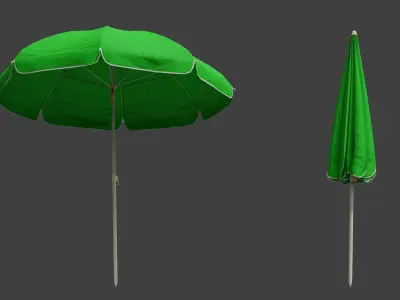 Beach Umbrella Game-Ready Low-poly 3D model