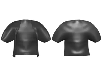 Black Leather Bolero Tube Top Skirt Gloves Full Outfit Low-poly 3D model