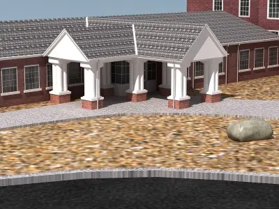 Science Lab Building Low-poly 3D model