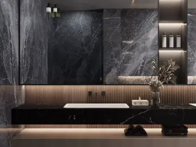 Modern Bathroom Low-poly 3D model