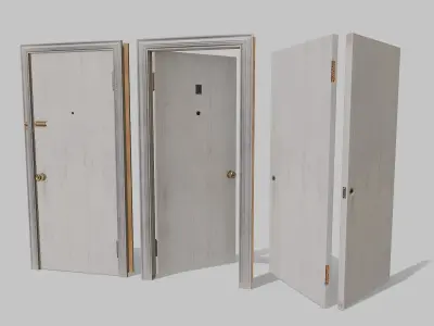 Door white 01 Low-poly 3D model