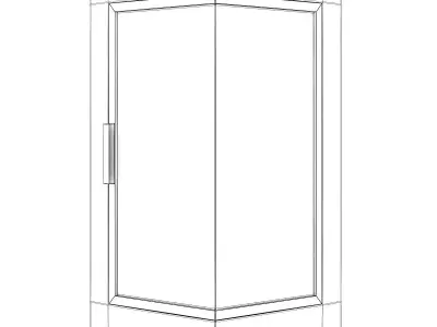 Standing Metal Fireplace 3 3D model