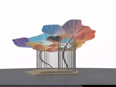 steel structure landscape 3D model