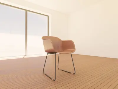 Muuto Fiber Armchair - Sled Base  -  High-Quality 3D Model 3D model