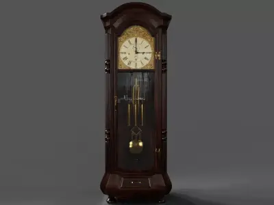 Grandpa Clock Low-Poly Game Ready 3D Model Low-poly 3D model