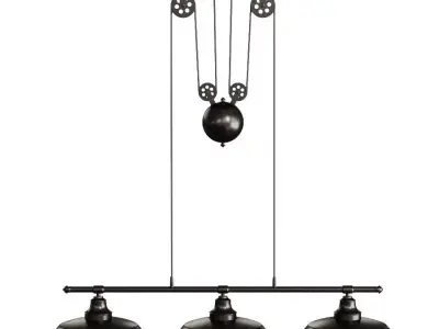 Westinghouse Iron Hill Three Light Indoor Island Pulley Pendant 3D model