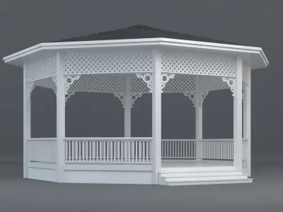 Gazebo octagonal 3D model