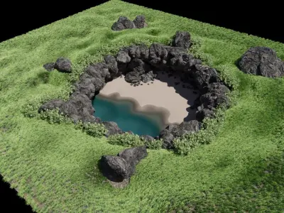 Underground Beach Scene 3D model