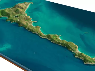 Ko Samet Island 3d model terrain Low-poly 3D model