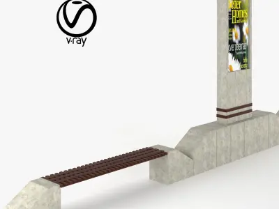 Street bench 3D model