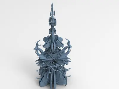 Alien electricity Pylon tower small  3D model