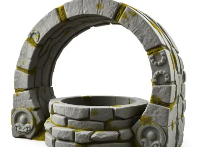 Ancient Well Structure Model Pack Low-poly 3D model
