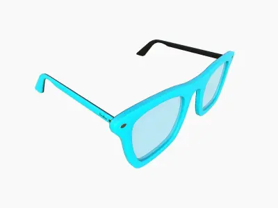 Sunglass E06 Light Blue - Character Design Fashion Low-poly 3D model