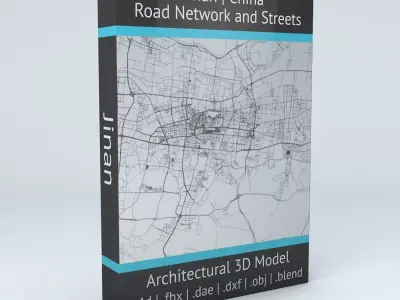 Jinan Road Network and Streets 3D model