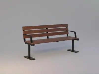 Bench 4 - Modern Design Street Furniture Low-poly 3D model